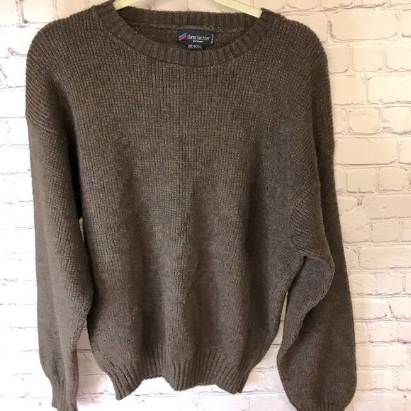 VINTAGE Daniel Hechter Paris Men’s Brown Marled Crew Neck Long Sleeve Sweater L - Picture 1 of 7